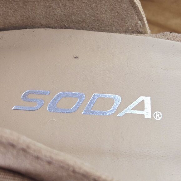 Soda Womens 6 Brown 4.5" Wedge Wrap Strap‎ Closed Toe Sandals - Picture 9 of 10